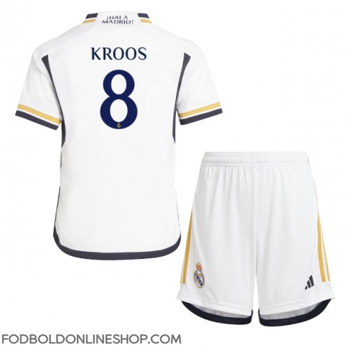 Real Madrid Toni Kroos #8 Hjemme Trøje Børn 2023-24 Kortærmet (+ Korte bukser)